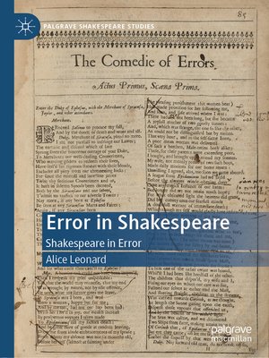 cover image of Error in Shakespeare